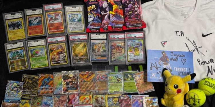 Tenista francês Térence Atmane comenta sobre roubo de cartas de criança e envia presente de sua coleção — Foto: Reprodução/x/@foxsinnerism