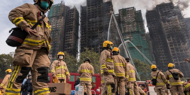 Incêndio em Hong Kong — Foto: AFP