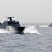 Embarcações militares taiwanesas participam de um exercício na costa de Taiwan, em 2023 — Foto: Ministério da Defesa Nacional de Taiwan / AFP