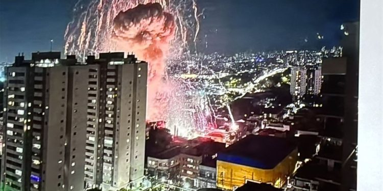 Explosão na Zona Leste de São Paulo — Foto: Reprodução/GloboNews