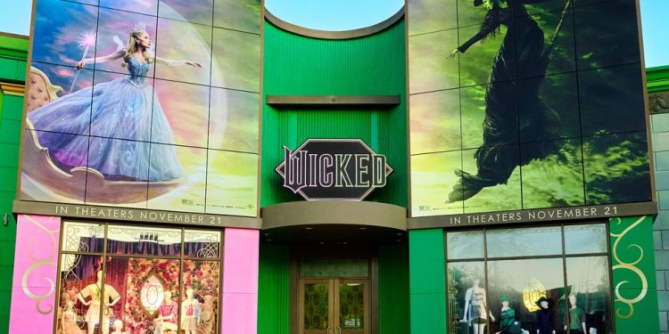 Loja temática do musical 'Wicked' aberta no parque Universal Studios Florida, no Universal Orlando Resort — Foto: Divulgação