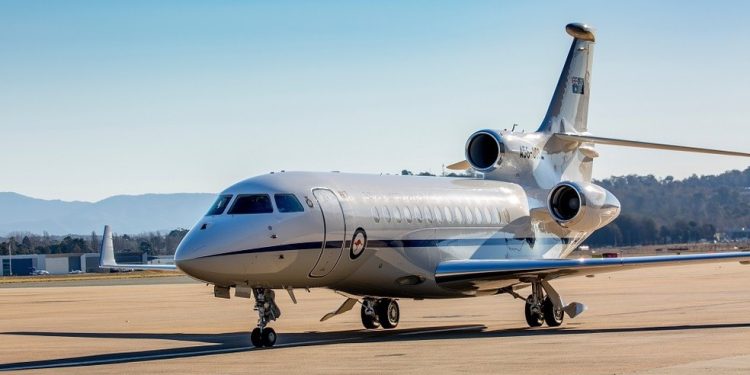 Falcon 7X militar da Austrália — Foto: Divulgação/Força Aérea Australiana