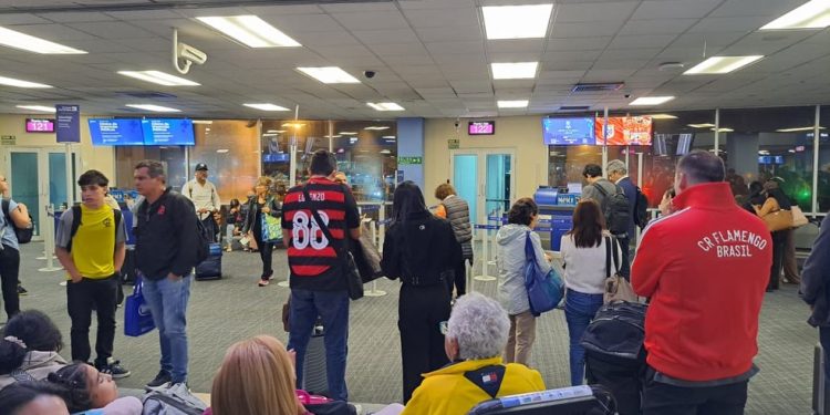Torcedores de Flamengo e Palmeiras acompanham rodada decisiva do Brasileirão em conexão para chegar à final da Libertadores — Foto: Davi Ferreira
