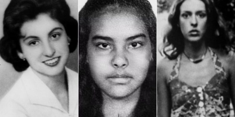 Aida Curi, Mônica Granuzzo e Claudia Lessin: vítimas de femincídio — Foto: Fotos de arquivo