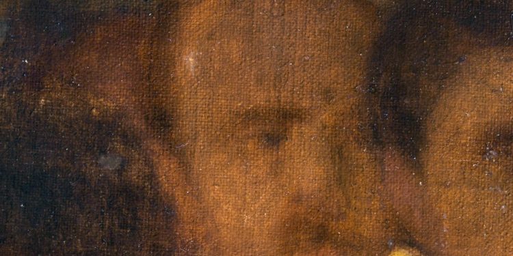 Detalhe do rosto do pintor francês François-René Moreaux — Foto: Divulgação - Museu Imperial