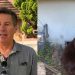 Montagem com o Kenneth Johnson ao lado do urso — Foto: Reprodução/YouTube/Kenneth Johnson/CBS News