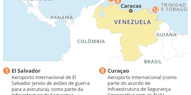 EUA ampliam presença militar na América Latina — Foto: Arte/O GLOBO