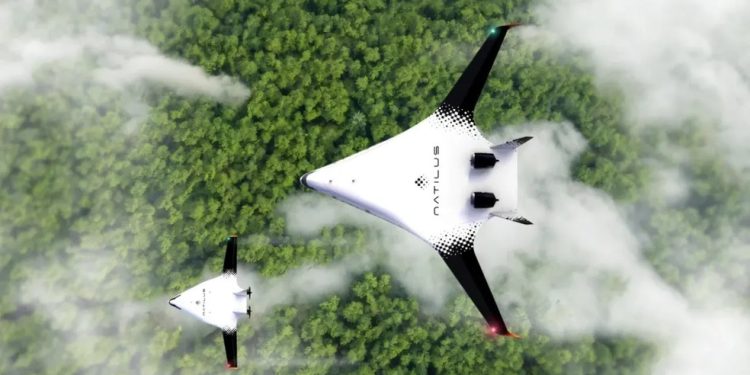 A Natilus afirma que o avião proporcionaria uma experiência muito melhor aos passageiros devido ao espaço maior da cabine — Foto: Divulgação/Natilus