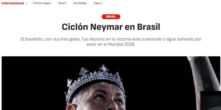 Neymar é citado pelo AS — Foto: Reprodução