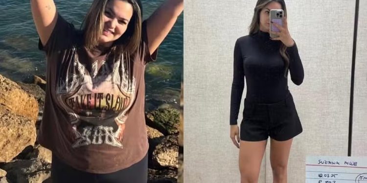 Suzanna Freitas após perder mais de 20 quilos com treino, reeducação alimentar e caneta emagrecedora — Foto: Reprodução/ instagram