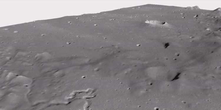 Mapa digital da região lunar de Rimae Bode feito por sondas espaciais chinesas — Foto: Nature/divulgação