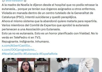 É #FAKE que jovem espanhola tenha recebido eutanásia por pressão de hospital para doação de órgãos — Foto: Reprodução/X