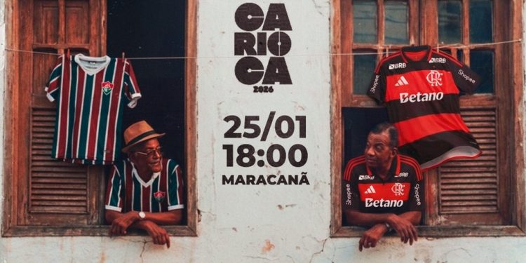 Arte original publicada pelo Flamengo para clássico contra o Fluminense, com Cartola e Jorge Ben Jor — Foto: Divulgação
