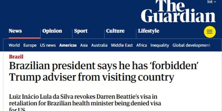 Imprensa internacional repercute visto negado por Lula a assessor de Trump — Foto: Reprodução