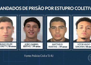 Suspeitos de cometerem estupro coletivo a uma adolescente em Copacabana — Foto: Reprodução/ Rede Globo