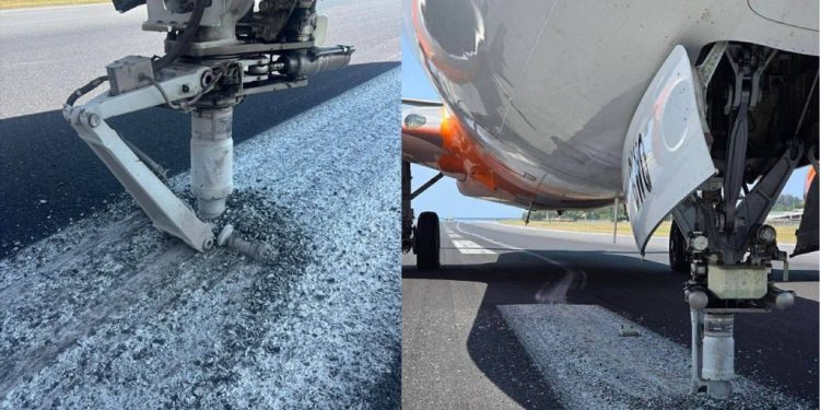 Imagens da aeronave danificada circulam nas redes sociais — Foto: Reprodução/X