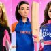 As barbies da surfista australiana Stephanie Gilmore (esquerda), da jogadora indiana de críquete Smriti Mandhana (centro) e da piloto mexicana Regina Sirvent Alvarado (direita) — Foto: Divulgação: Mattel