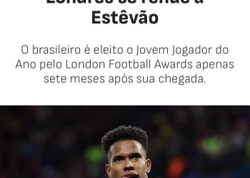 'Londres se rende a Estêvão': Diario As destaca boa fase do brasileiro no Chelsea — Foto: Reprodução