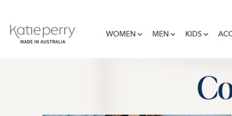 Site da designer de moda Katie Perry — Foto: Reprodução