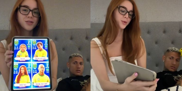 'Não, mô, eu não tô grávida’: Richarlison descobre ao vivo que virou o ‘pai do bebê’ em meme da internet e fica sem entender nada; assista