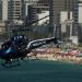 Modelo de helicóptero da PM durente sobrevoo de monitoramento na praia do Arpoador — Foto: Gabriel de Paiva