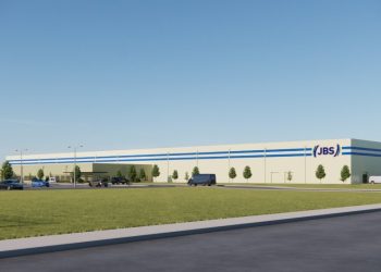 Projeto de expansão da unidade da JBS localizada na cidade de Perry, em Iowa, nos Estados Unidos. — Foto: Divulgação