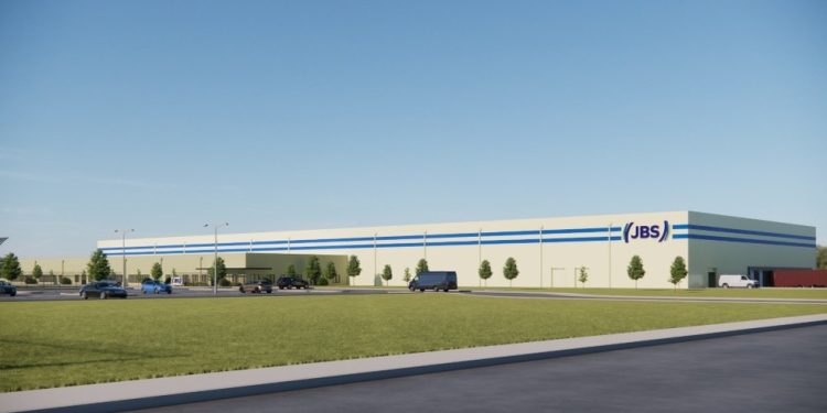 Projeto de expansão da unidade da JBS localizada na cidade de Perry, em Iowa, nos Estados Unidos. — Foto: Divulgação