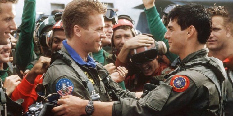 Tom Cruise e Val Kilmer em "Top Gun: Ases indomáveis" — Foto: Divulgação