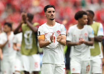 Stephen Eustaquio, capitão da seleção canadense — Foto: Emilee Chinn/Getty Images/AFP