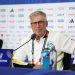 Carlo Ancelotti, técnico da seleção brasileira, em coletiva de imprensa na véspera do jogo com o Haiti — Foto: Rafael Ribeiro / CBF