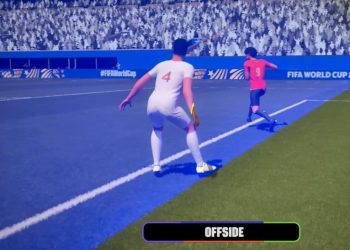 Impedimento de jogador iraniano na partida contra o Egito na Copa do Mundo — Foto: Reprodução
