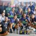 O Zerohum brincou com o placar de 3 a 0 que garantiu o título do sub-18 feminino — Foto: Lana Costa