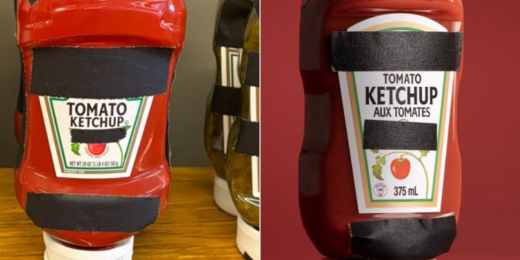 Garrafas 'censuradas' de ketchup na Copa inspiram versão especial lançada 'ironicamente' pela Heinz — Foto: Reprodução: X e Heinz