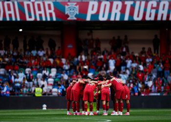 'Vai dar Portugal' é o slogan da campanha da seleção para a Copa do Mundo — Foto: FILIPE AMORIM / AFP