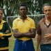 "A Saga do Tri": Zagallo (Bruno Mazzeo), Pelé (Lucas Agrícola) e João Saldanha (Rodrigo Santoro) — Foto: Divulgação