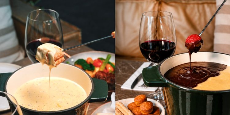 Fondues de chocolate e de queijo da Casa Horto — Foto: Divulgação