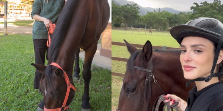 Praticante de hipismo, Isabelle Drummond realiza sonho de comprar seu primeiro cavalo e mostra fotos: 'Uma égua que eu queria muito'