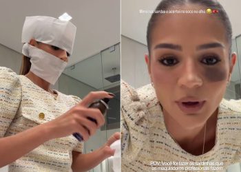 Thássia Naves diverte seguidores com técnica inusitada de make: 'Mirei nas sardas e acertei no soco'