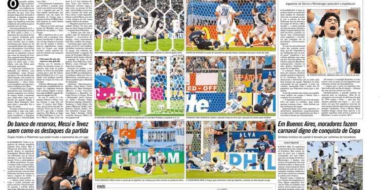 Argentina goleia com gol de Messi na Copa do Mundo de 2006 — Foto: Acervo / Jornal O Globo