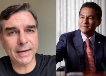 A reunião entre Flávio Bolsonaro e Marcos Pereira para tentar a aliança na disputa pela Presidência