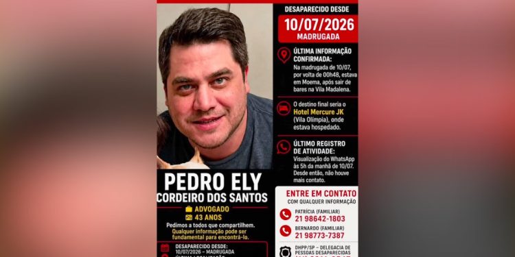 Advogado carioca desaparece após sair de bar em São Paulo; família faz apelo por informações