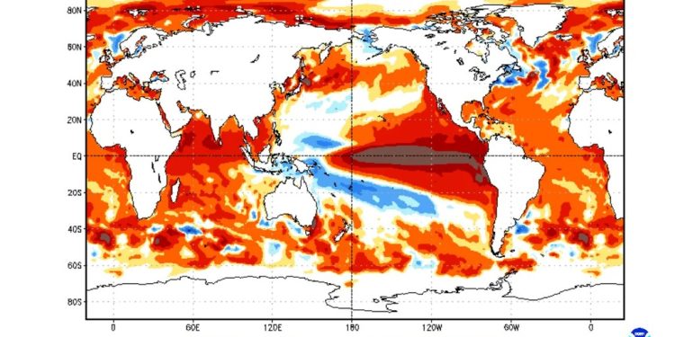 El Niño: agência meteorológica dos EUA amplia escala de gráfico após modelo prever aquecimento acima de 4°C; entenda