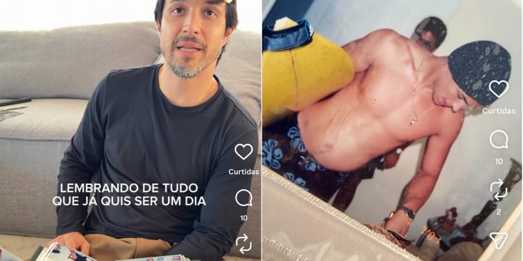 Em visita à casa dos pais, Romulo Estrela abre baú de fotos e relembra: 'Queria ser surfista'