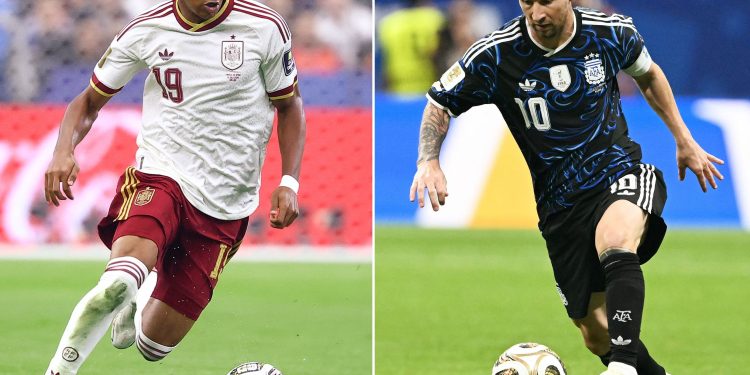 Final entre Espanha e Argentina opõe ascensão meteórica de Yamal e brilhantismo renovado de Messi