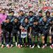 Seleção do Paraguai antes da classificação sobre a Alemanha — Foto: Odd ANDERSEN / AFP