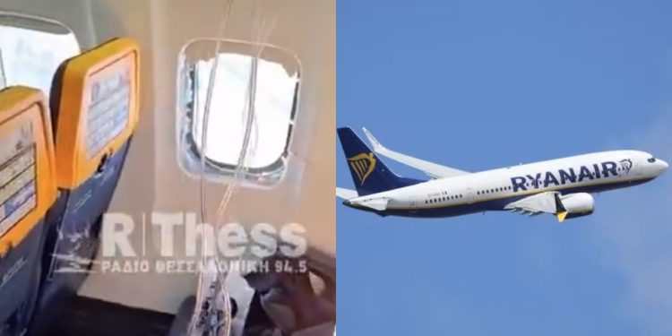Passageiros tentaram tampar janela quebrada com mala após homem ser sugado em voo da Ryanair