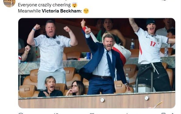 Reação de Victoria Beckham ao gol da virada da Inglaterra viraliza nas redes: 'Morta por dentro'