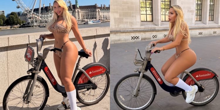 Brasileira relata reação inesperada ao andar de bicicleta de biquíni pelas ruas de Londres