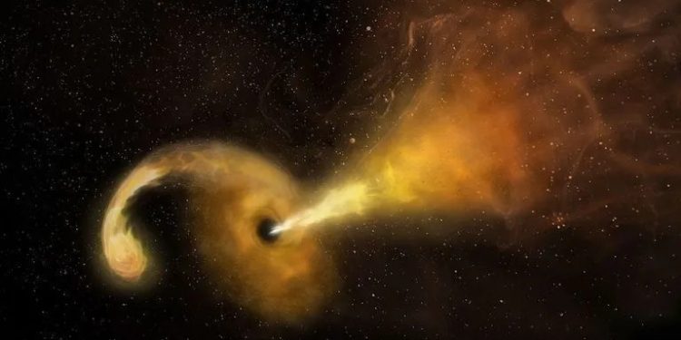Buraco negro gigante é flagrado engolindo estrela longe do centro de uma galáxia pela primeira vez