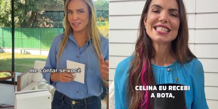 Governadora do DF presenteia adversária com botina, que rebate: ‘Queria mesmo era o balanço do BRB’